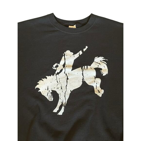 Vintage Cowboy Graphic Crewneck Sweatshirt Size L WesternWear CowboyStyle Rodeo - Picture 2 of 7